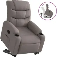 Syfax Relaxsessel mit Aufstehhilfe Taupe Stoff