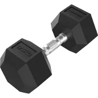 Tunturi Platinum Hexa Kurzhantel - Gummi - 1x 17,5 kg - Schwarz