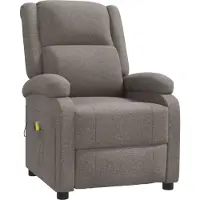 Syfax Ohrensessel mit Massagefunktion Taupe Stoff