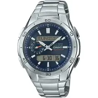 Casio WAVECEPTOR Uhr, Edelstahl, Quarz, Sportlich, Grau