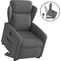 Syfax Relaxsessel mit Aufstehhilfe Dunkelgrau Stoff