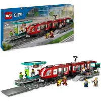 LEGO City Tramway, 60423, Straßenbahn mit Haltestelle, 6 Minifiguren, Inklusive Blindenhund, Für Kinder ab 7 Jahren