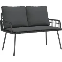 Syfax Gartenbank mit Kissen Anthrazit 114 x 64 x 90cm Stahl