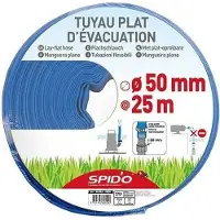 Spido Flacher Entwässerungsschlauch , 25 m Länge, Ø 50 mm, 4 bar Druckbeständigkeit