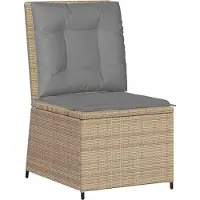 Syfax Garten-Sofa mit Kissen Beige und Grau Poly-Rattan