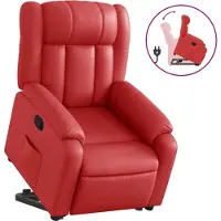Syfax Relaxsessel mit Aufstehhilfe Rot Kunstleder
