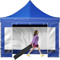 StarTech.com Pavillon - Faltpavillon 3x3m - 240g PVC-beschichtetes Polyester - Pop-Up-Pavillon - Höhenverstellbar 1,95-2,13m - Partyzelt Festzelt Strandzelt - Blau
