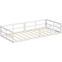 VitaliSpa Bodenbett aus Metall Minno Weiß 205 x 95 cm ohne Matratze, Model 56638