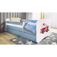 RAUMHIRSCH FURNITURE Kinderbett Jugendbett Löschzug 70x140, 80x160, 80x180 cm - Komplettset mit Matratze, Schublade & Rausfallschutz