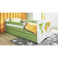 RAUMHIRSCH FURNITURE Kinderbett Jugendbett Karte 70x140, 80x160, 80x180 cm - Komplettset mit Matratze, Schublade & Rausfallschutz