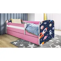 RAUMHIRSCH FURNITURE Kinderbett Jugendbett Kosmos 70x140, 80x160, 80x180 cm - Komplettset mit Matratze, Schublade & Rausfallschutz