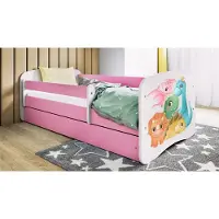 RAUMHIRSCH FURNITURE Kinderbett Jugendbett Dino 70x140, 80x160, 80x180 cm - Komplettset mit Schublade & Rausfallschutz