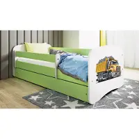 RAUMHIRSCH FURNITURE Kinderbett Jugendbett Lastwagen 70x140, 80x160, 80x180 cm - Komplettset mit Schublade & Rausfallschutz