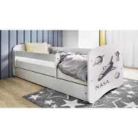 RAUMHIRSCH FURNITURE Kinderbett Jugendbett NASA 70x140, 80x160, 80x180 cm - Komplettset mit Matratze, Schublade & Rausfallschutz