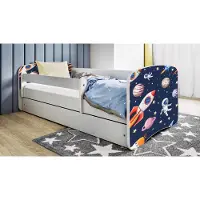 RAUMHIRSCH FURNITURE Kinderbett Jugendbett Kosmos 70x140, 80x160, 80x180 cm - Komplettset mit Matratze, Schublade & Rausfallschutz