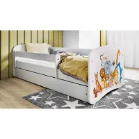RAUMHIRSCH FURNITURE Kinderbett Jugendbett Tiere 70x140, 80x160, 80x180 cm - Komplettset mit Matratze, Schublade & Rausfallschutz