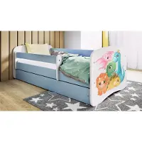 RAUMHIRSCH FURNITURE Kinderbett Jugendbett Dino 70x140, 80x160, 80x180 cm - Komplettset mit Schublade & Rausfallschutz