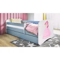 RAUMHIRSCH FURNITURE Kinderbett Jugendbett Prinzessin 70x140, 80x160, 80x180 cm - Komplettset mit Schublade & Rausfallschutz
