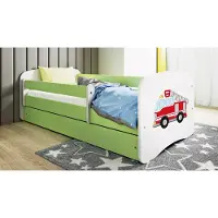 RAUMHIRSCH FURNITURE Kinderbett Jugendbett Löschzug 70x140, 80x160, 80x180 cm - Komplettset mit Schublade & Rausfallschutz