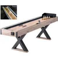 StarTech.com Shuffleboard-Tisch 2 in 1 - Shuffleboard Bowling Kombi-Set mit LED - 274 cm - ideal für Spielzimmer und Partys