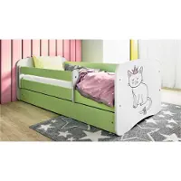 RAUMHIRSCH FURNITURE Kinderbett Jugendbett Katze 70x140, 80x160, 80x180 cm - Komplettset mit Matratze, Schublade & Rausfallschutz