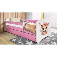 RAUMHIRSCH FURNITURE Kinderbett Jugendbett Bambi 70x140, 80x160, 80x180 cm - Komplettset mit Schublade & Rausfallschutz