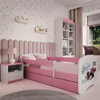 RAUMHIRSCH FURNITURE Kinderbett Jugendbett Formel 1 70x140, 80x160, 80x180 cm - Komplettset mit Matratze, Schublade & Rausfallschutz