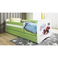 RAUMHIRSCH FURNITURE Kinderbett Jugendbett Formel 1 70x140, 80x160, 80x180 cm - Komplettset mit Schublade & Rausfallschutz