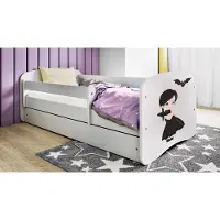 RAUMHIRSCH FURNITURE Kinderbett Jugendbett Wednesday 70x140, 80x160, 80x180 cm - Komplettset mit Matratze, Schublade & Rausfallschutz