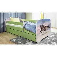 RAUMHIRSCH FURNITURE Kinderbett Jugendbett Pferd im Galopp 70x140, 80x160, 80x180 cm - Komplettset mit Schublade & Rausfallschutz