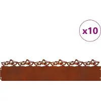 Syfax Rasenkanten 10 pcs Rostig 103 x 0,05 x 22 cm Wetterfeststahl