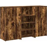 Syfax Empfangstheke Räuchereiche 155x50x103,5 cm Holzwerkstoff