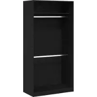 Syfax Kleiderschrank Schwarz Eichen-Optik 100 x 50 x 200 cm