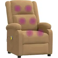 Syfax Massagesessel Samt Braun, 70x98x93 cm, 6 Massagezonen, dick gepolstert