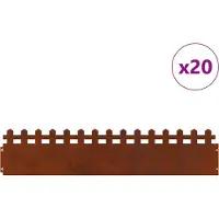 Syfax Rasenkanten 20 pcs Rostig 103 x 0,05 x 22 cm Wetterfeststahl