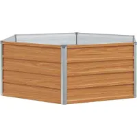 Syfax Hochbeet im Garten Holzoptik 129 x 129 x 45 cm Verzinkter Stahl