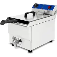 VERTES Friteuse Fritteuse Fritöse Edelstahl 10L (3000W, 230V, Kaltzonenprinzip, Temperatur Stufenlos Regulierbar 50-250°C)