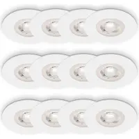 Briloner KULANA 3x4er Set LED Einbauleuchten, Spritzwasserschutz, Weiß, Ø9 x 2,5 cm
