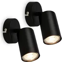Briloner TIB 2er Set LED Wandspot, Schwenkbar, exkl. 1 x LED/GU10 max. 9 W, Schwarz, Ø8x15,5 cm