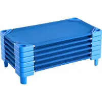 StarTech.com Stapelbares Kinderbett Schlafbett Blau - 6-teiliges Set - 102x57x15cm Kinder-Liege - Perfekt für Kinderzimmer und Kindertagesstätten