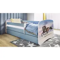 RAUMHIRSCH FURNITURE Kinderbett Jugendbett Pferd im Galopp 70x140, 80x160, 80x180 cm - Komplettset mit Schublade & Rausfallschutz