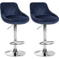 CLP 2er Set Barhocker Lazio Samt, Farbe:schwarz, Gestell Farbe:weiß