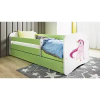 RAUMHIRSCH FURNITURE Kinderbett Jugendbett Einhorn 70x140, 80x160, 80x180 cm - Komplettset mit Matratze, Schublade & Rausfallschutz