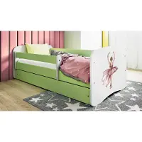 RAUMHIRSCH FURNITURE Kinderbett Jugendbett Tänzerin 70x140, 80x160, 80x180 cm - Komplettset mit Matratze, Schublade & Rausfallschutz