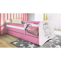 RAUMHIRSCH FURNITURE Kinderbett Jugendbett Katze 70x140, 80x160, 80x180 cm - Komplettset mit Matratze, Schublade & Rausfallschutz