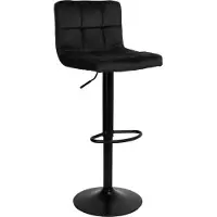 EHokery Barhocker Arako Black Schwarz Velvet Verstellbar