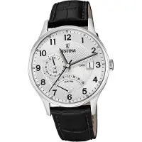 Festina Herrenuhr Klassik Armbanduhr Leder schwarz D2UF16983/A