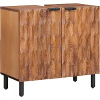 Syfax Waschbeckenschrank Braun 62 x 33 x 58 cm Massivholz Mango