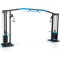 Thunder CRAGY Kraftstation | 85x400x222cm | 2x50kg Gewichtsblöcke | 10-stufige Höhenverstellung | Stahlrahmen | Fitness Tower