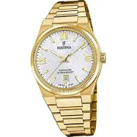 Festina Herrenuhr Swiss Made Armbanduhr Edelstahl gold D2UF20057/1